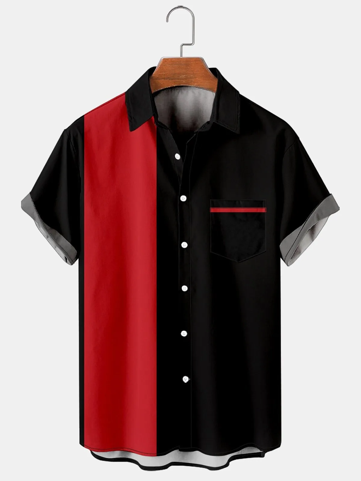 Geometric Color Block Vacation Leisure Hawaiian Shirt