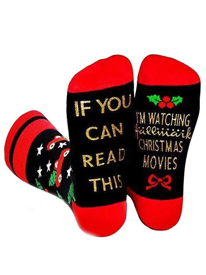 Hallmark Christmas Movies Socks If You Can Read This Holiday Gift