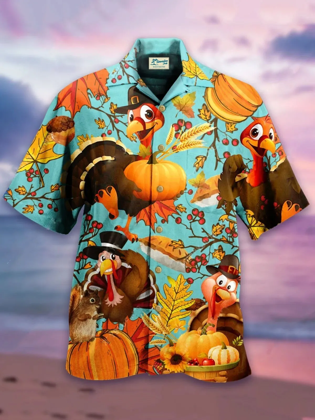 Thanksgiving Turkey Pumpkin Autumn Leaves Cartoon Character Hawaiian Shirt 2 Thanksgiving Turkey Pumpkin Autumn Leaves Cartoon Character Hawaiian Shirt