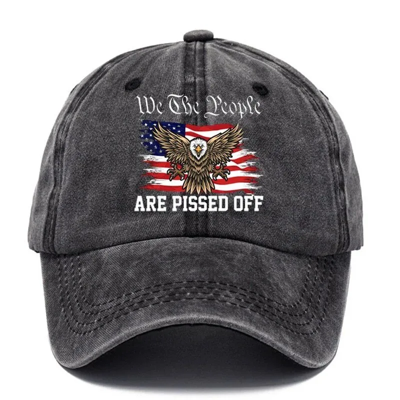 We The People Are Pissed Off American Flag Eagle Distressed Cap Hat