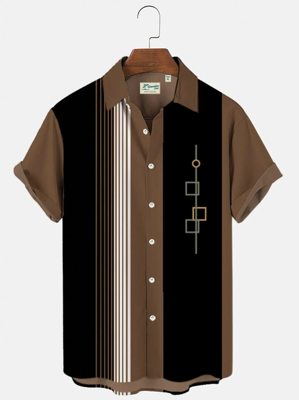 Men's Vintage Casual Bowling Shirt Geometric Plus Size Short Sleeve Button Down 1 Men's Vintage Casual Bowling Shirt Geometric Plus Size Short Sleeve Button Down
