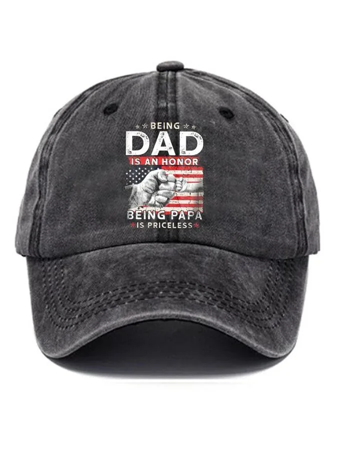American Flag Being Dad Is An Honor Being Papa Baseball Cap Hat 1 American Flag Being Dad Is An Honor Being Papa Baseball Cap Hat